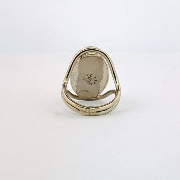 Vintage Sterling Silver Red Jasper Oval Statement Ring Size 5.5 Taxco Mexico - Picture 3 of 11